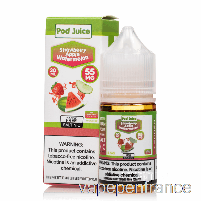 Fraise Pomme Pastèque - Jus De Dosette - 30ml 55mg Stylo Vape